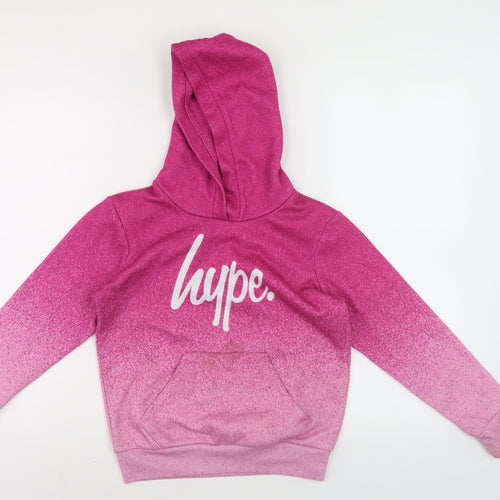 Hype Girls Pink Pullover Hoodie - 7-8 Years, Graphic Print