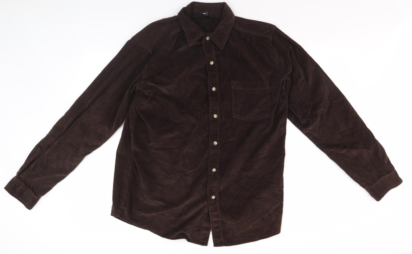 Cotton Traders Men's Brown Corduroy Shirt M