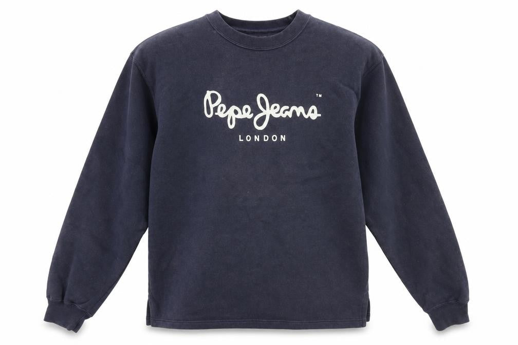 Front view of Pepe Jeans Men's Black Pullover Sweatshirt M