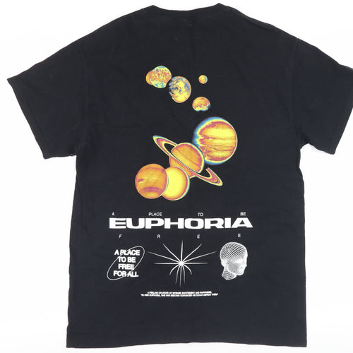 Topman Men's Black Small Space Graphic T-Shirt