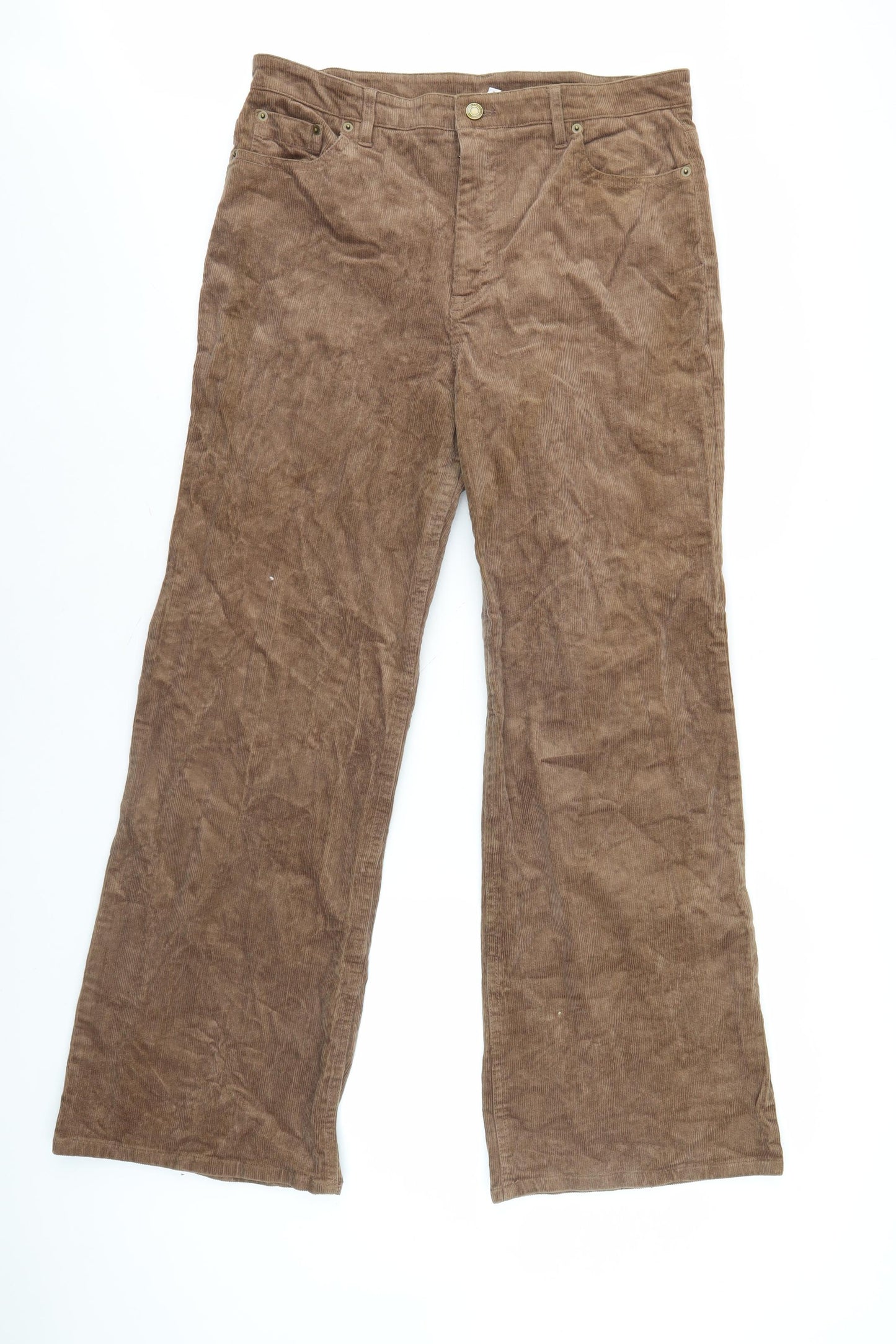John Lewis Women's Brown Wide-Leg Corduroy Trousers