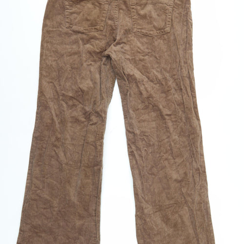 John Lewis Women's Brown Wide-Leg Corduroy Trousers