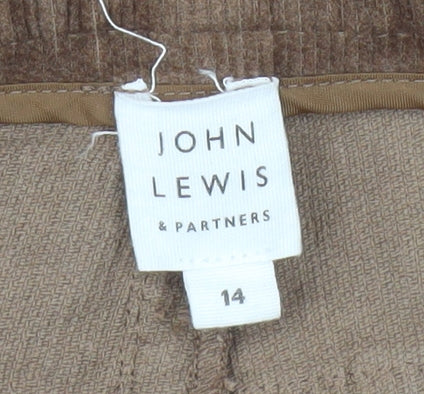 John Lewis Women's Brown Wide-Leg Corduroy Trousers