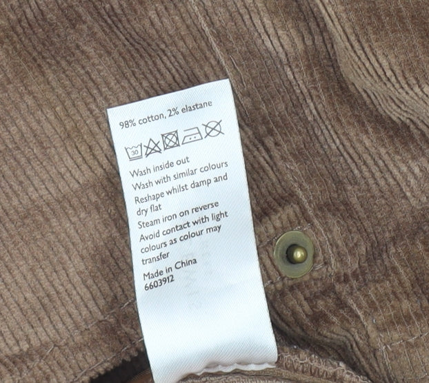 John Lewis Women's Brown Wide-Leg Corduroy Trousers