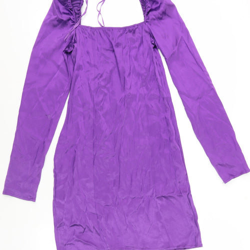 Zara Women's Purple Long Sleeve Dress Size 12