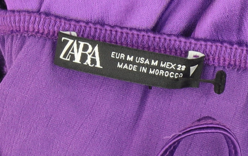 Zara Women's Purple Long Sleeve Dress Size 12
