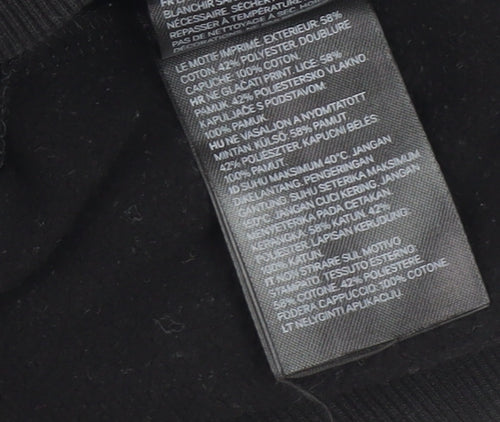 H&M Divided NASA Black Pullover Hoodie M Unisex