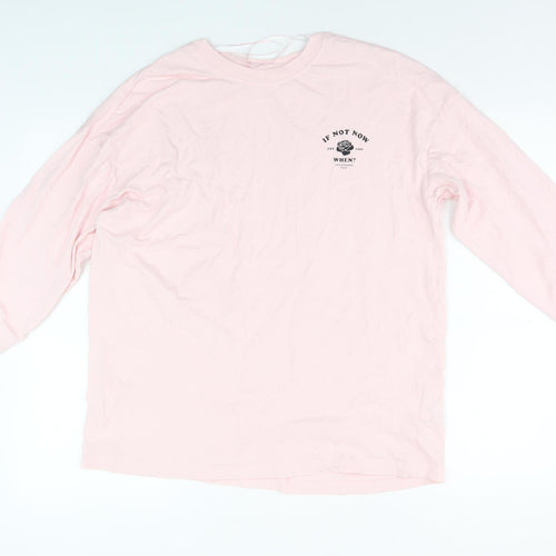 Monki Pink Long Sleeve Medium Men's T-Shirt