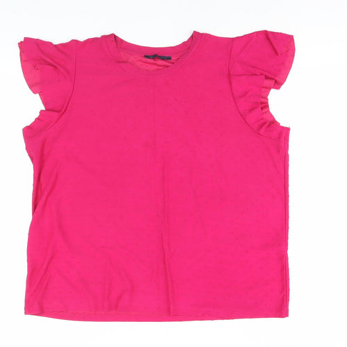 Marks and Spencer Women's Pink Basic T-Shirt Size 24