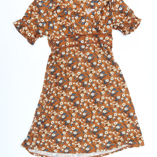 Monteau Women's Floral A-Line Dress, Large, Multicoloured