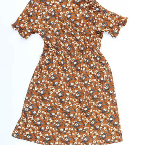 Monteau Women's Floral A-Line Dress, Large, Multicoloured