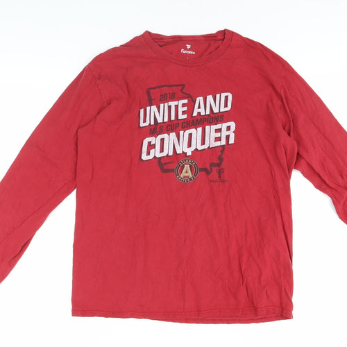 Fanatics Men's Red Long Sleeve Sports T-Shirt, L