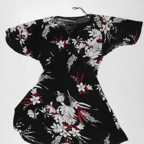 Capsule Women's Black Floral Dress, Size 12, V-Neck