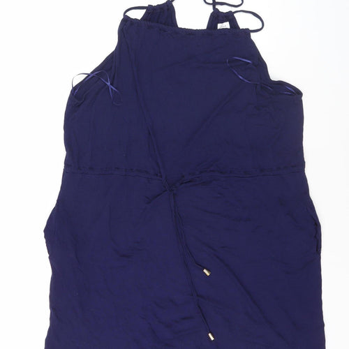 John Lewis Women's Blue Halter Tank Top L Casual