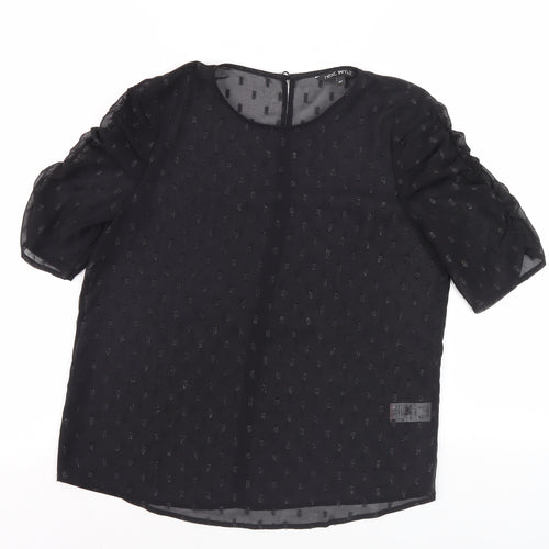 Next Women's Black 3/4 Sleeve Petite Blouse