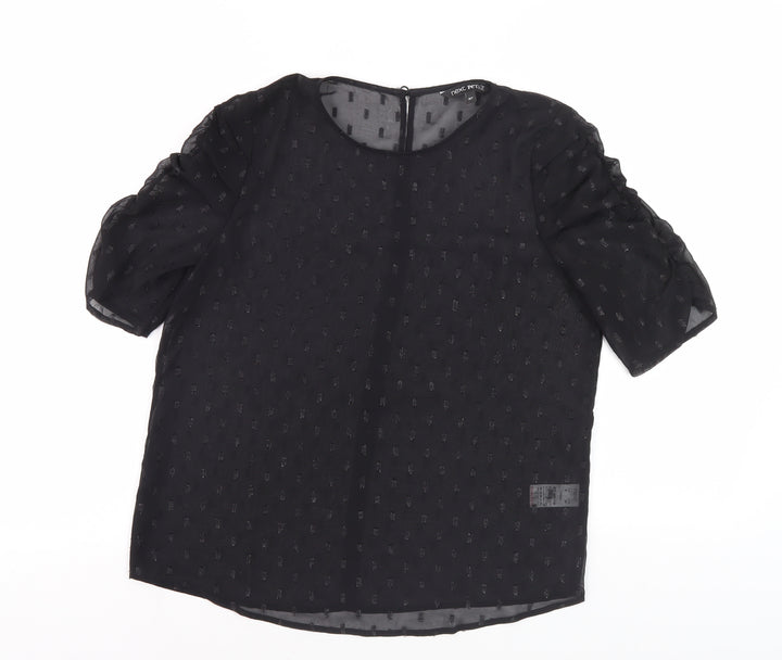 Next Women's Black 3/4 Sleeve Petite Blouse