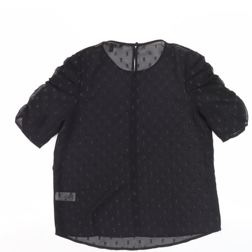 Next Women's Black 3/4 Sleeve Petite Blouse