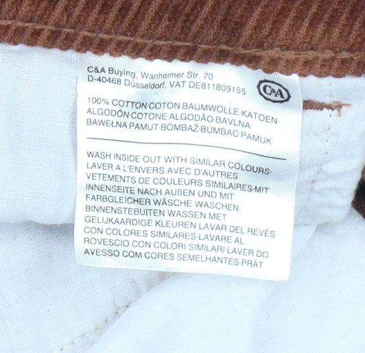 CLOCKHOUSE Men's Brown Wide-Leg Corduroy Trousers