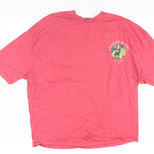 ASOS DESIGN Leonardo Da Vinci Men’s Red Art Graphic T-Shirt M