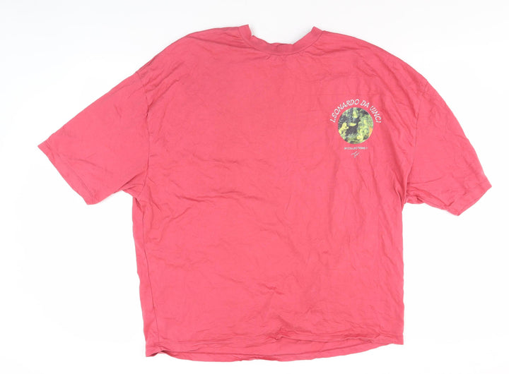 ASOS DESIGN Leonardo Da Vinci Men’s Red Art Graphic T-Shirt M