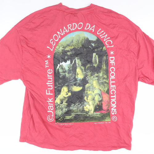 ASOS DESIGN Leonardo Da Vinci Men’s Red Art Graphic T-Shirt M