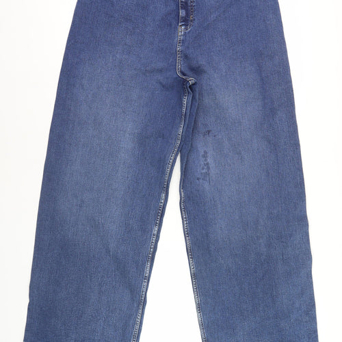 Marks and Spencer Women's Blue Wide-Leg Jeans, Size 18