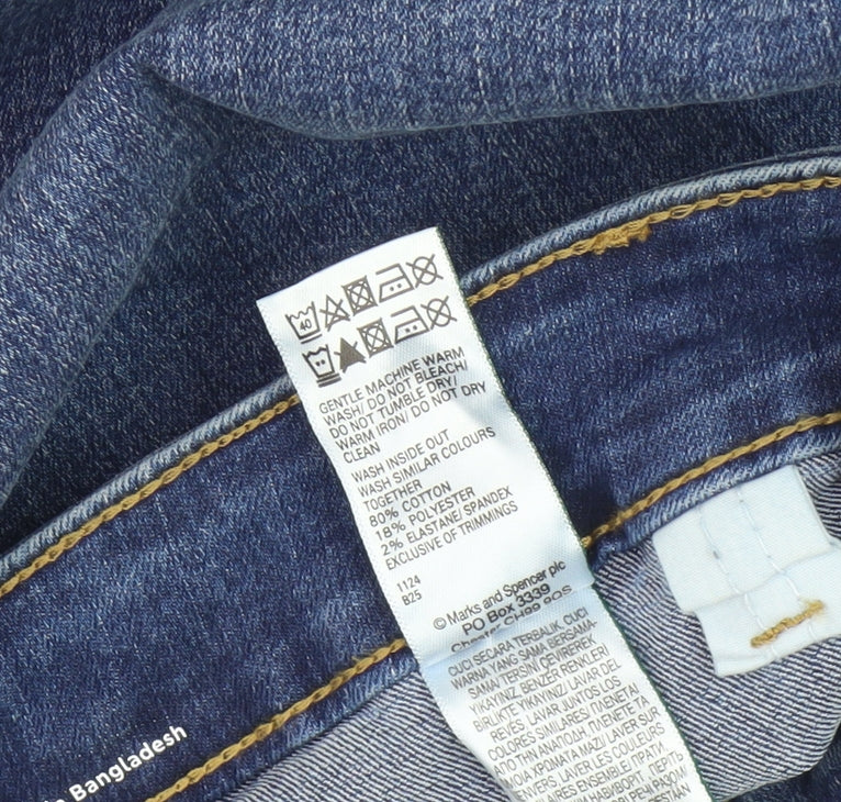 Marks and Spencer Women's Blue Wide-Leg Jeans, Size 18