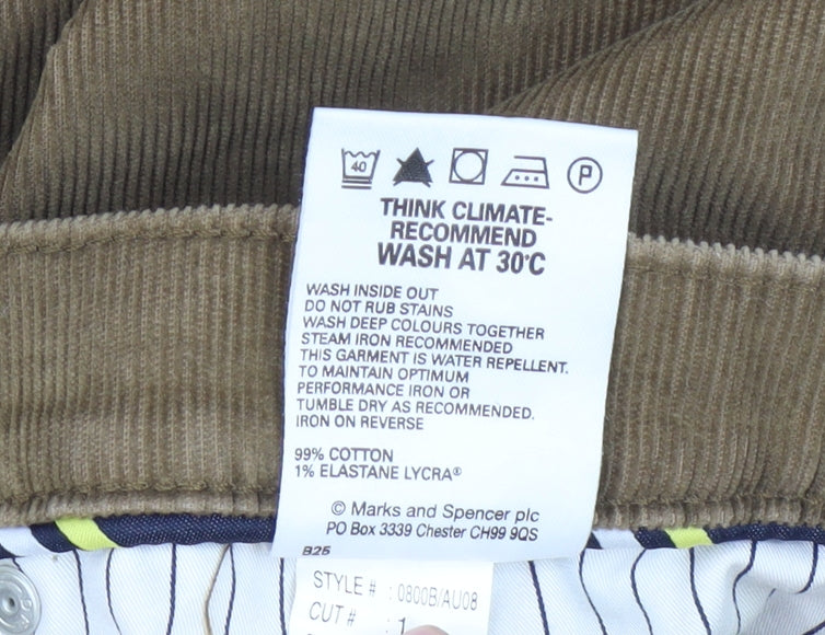 Marks & Spencer Brown Men's Corduroy Trousers 38W 29L