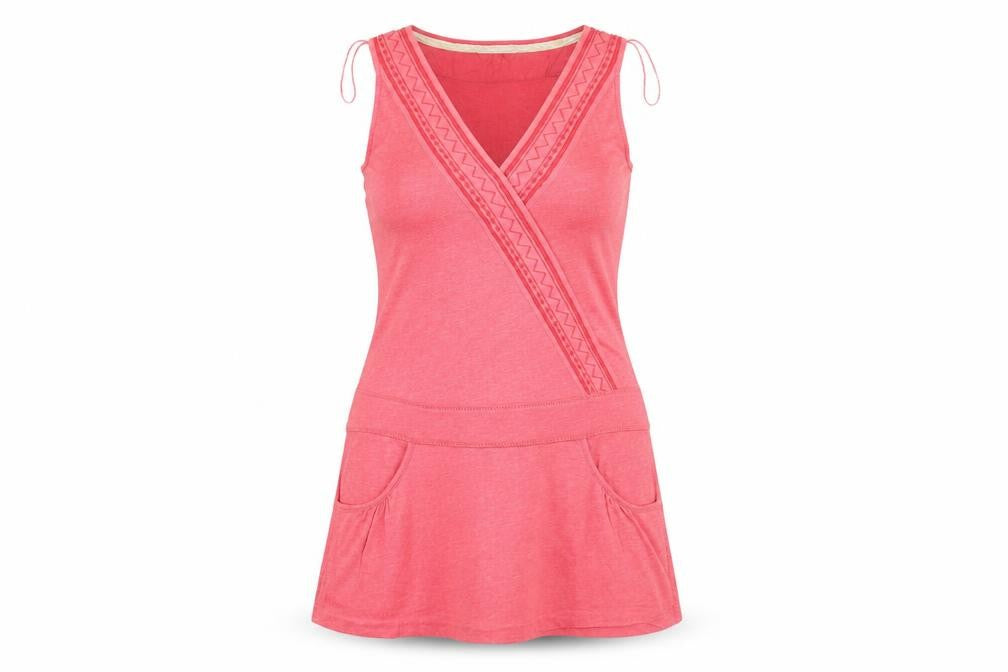 Fat Face Women's Pink Sleeveless V-Neck Dress Size 10
