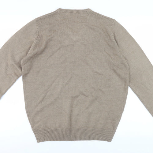 James Pringle Men's Beige V-Neck Pullover Jumper M