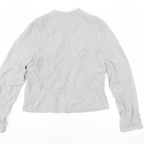 GAP Men's Grey Basic Jacket L Tall Zip Stand-Up Collar