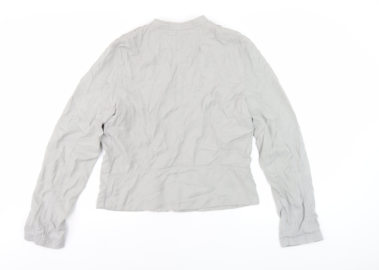 GAP Men's Grey Basic Jacket L Tall Zip Stand-Up Collar