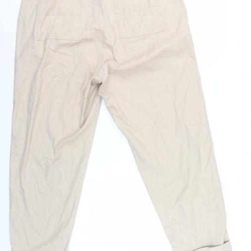 Women's Beige Chino Trousers Size 14 Mid-Rise