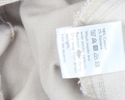 Women's Beige Chino Trousers Size 14 Mid-Rise