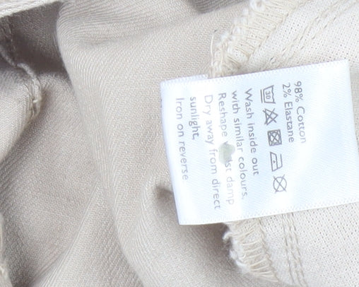 Women's Beige Chino Trousers Size 14 Mid-Rise