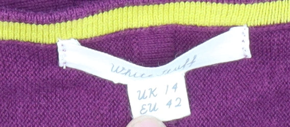 White Stuff Women's Purple Pullover Jumper, Size 14