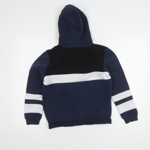 Boys Blue Colourblock Hoodie, Size 13-14, Pullover Style
