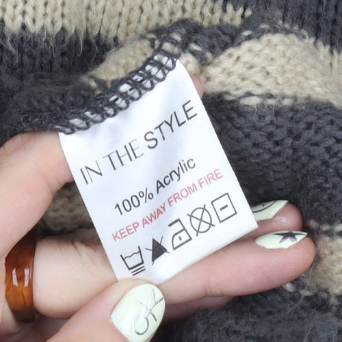 In The Style Women's Roll Neck Striped Jumper, Size 18
