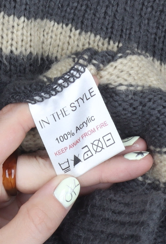 In The Style Women's Roll Neck Striped Jumper, Size 18