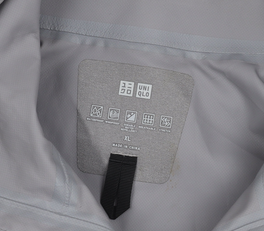 Uniqlo Unisex Grey XL Waterproof Mid-Length Jacket