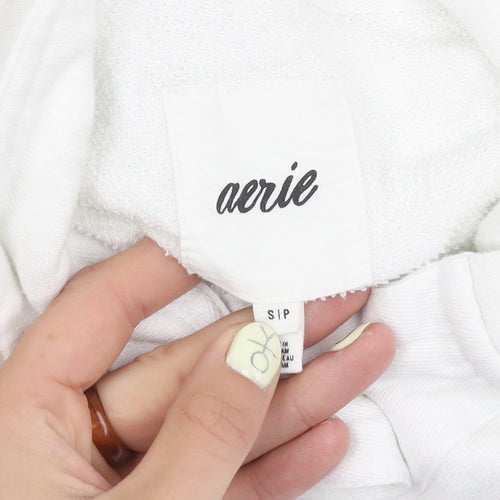 Aerie Women's White Henley Sweatshirt, Size S, Casual