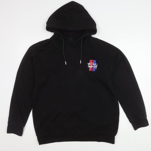 FAK-TOR Men's Black Pullover Hoodie M Graphic Print
