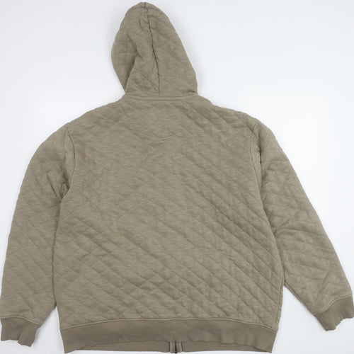 Next Men's Beige 2XL Hooded Jacket with Zip Pockets