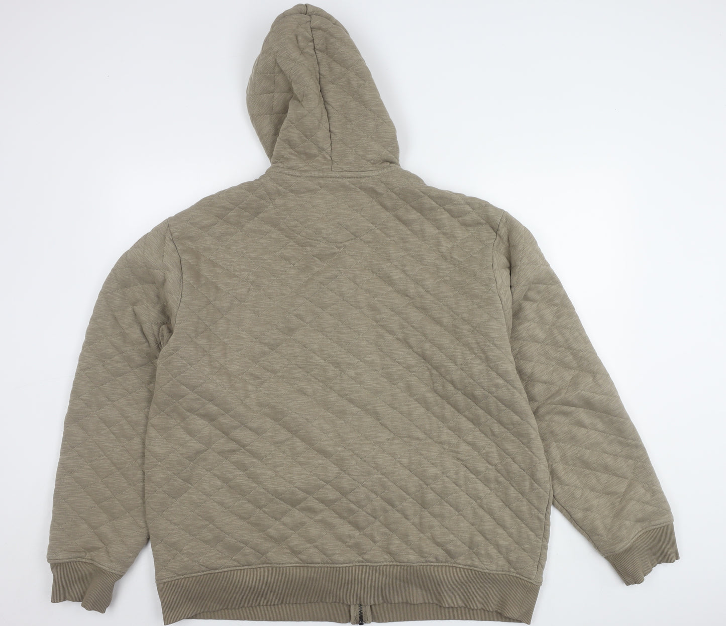 Next Men's Beige 2XL Hooded Jacket with Zip Pockets
