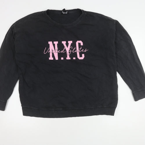 New Look Women's Black Pullover Sweatshirt L