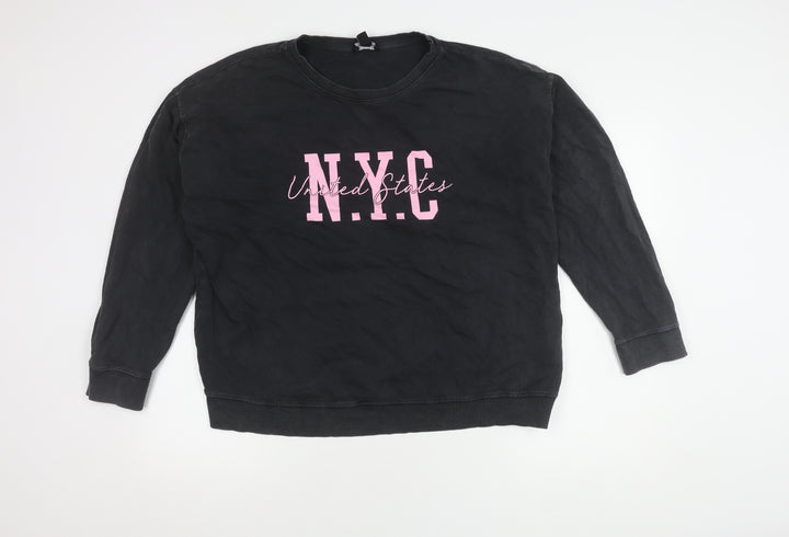 New Look Women's Black Pullover Sweatshirt L