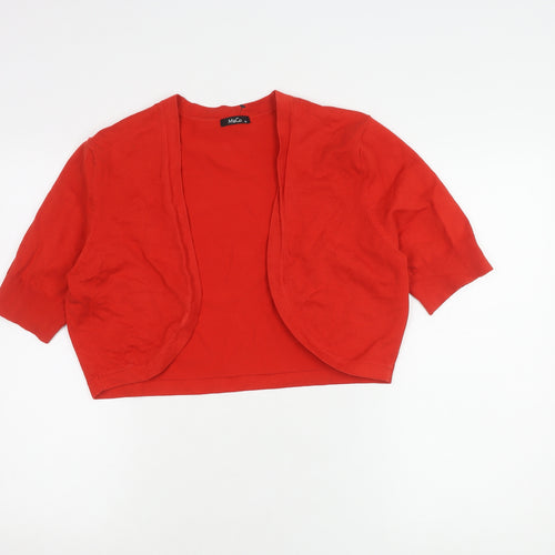 M&Co Women's Red Shrug 3/4 Sleeve Size 18 Knit