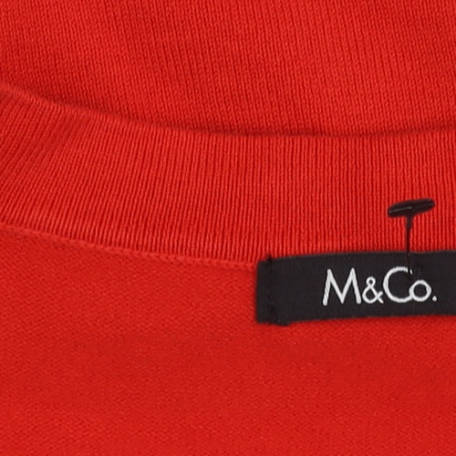 M&Co Women's Red Shrug 3/4 Sleeve Size 18 Knit