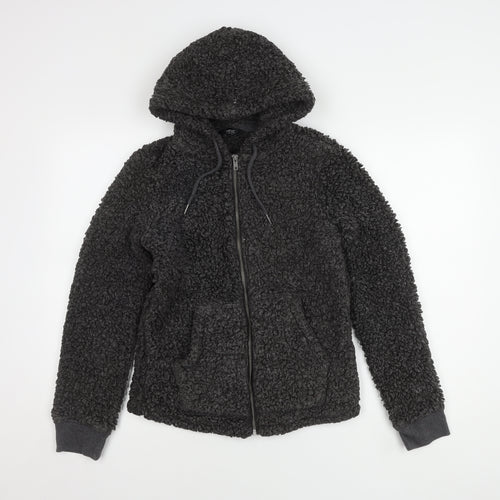 Next Women's Grey Hooded Fleece Jacket XS
