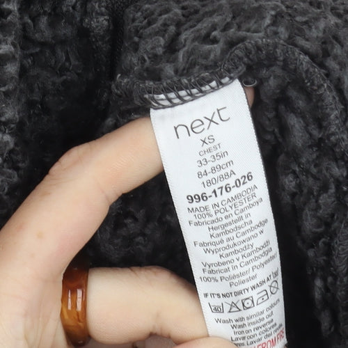 Next Women's Grey Hooded Fleece Jacket XS